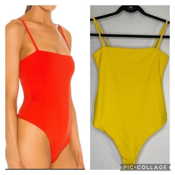 SUSANA Monaco Square Neck Bodysuit in Lemon XS - Picture 1 of 6